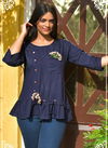Navy Blue Colour PEAFOWL PEAFOWL VOL-72 Latest Fancy Designer Party Wear Pure Rayon Neckline Top Collection 1095